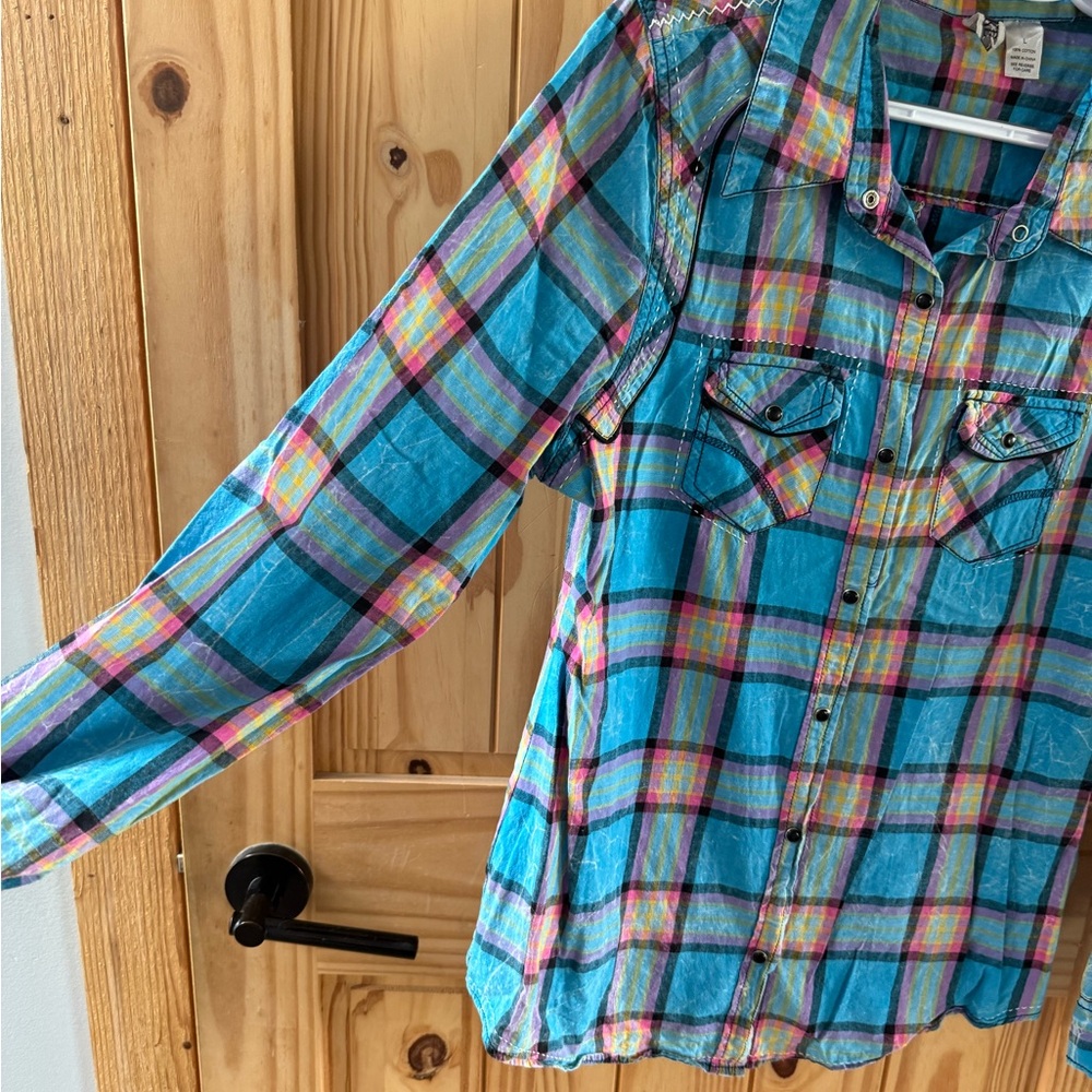 Plaid Shirt - Blue, Pink, Yellow